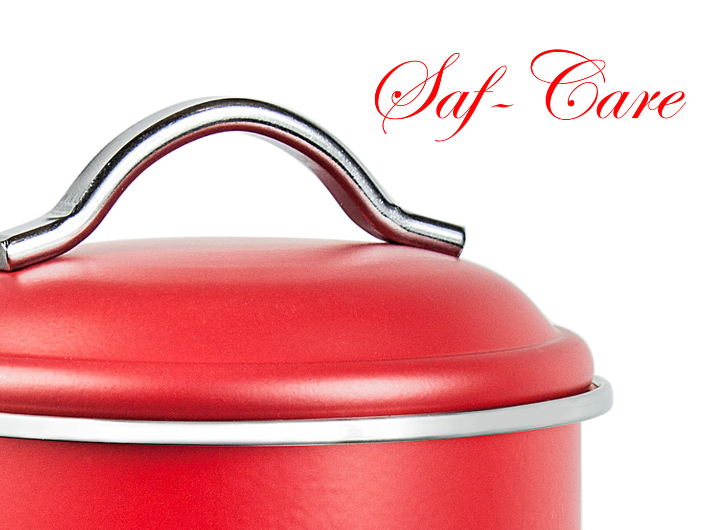 Saf-Care Kitchen Canisters - Modern Kitchen Decoration of Canister Set with Multiple Preservation Purposes by Tight Sealed Lids, Set of 3, Valentine Red, Model-SC-002-Red