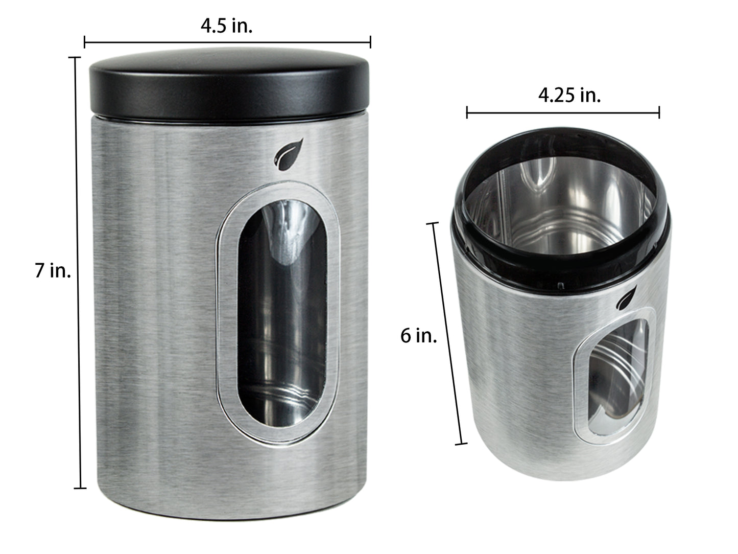 Saf-Care Kitchen Canisters - Modern Kitchen Decoration of Canister Set with Multiple Preservation Purposes by Tight Sealed Lids, Set of 3, Stainless, Model-SC-001-Steel
