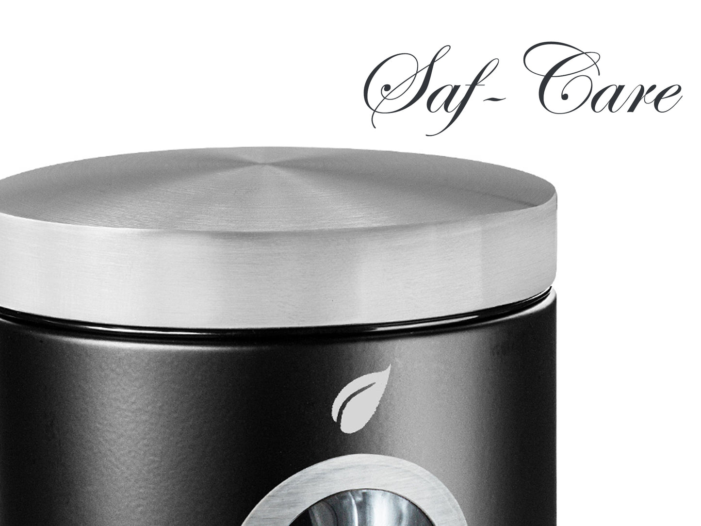 Saf-Care Kitchen Canisters - Modern Kitchen Decoration of Canister Set with Multiple Preservation Purposes by Tight Sealed Lids, Set of 3, Matte Black, Model-SC-001-MB