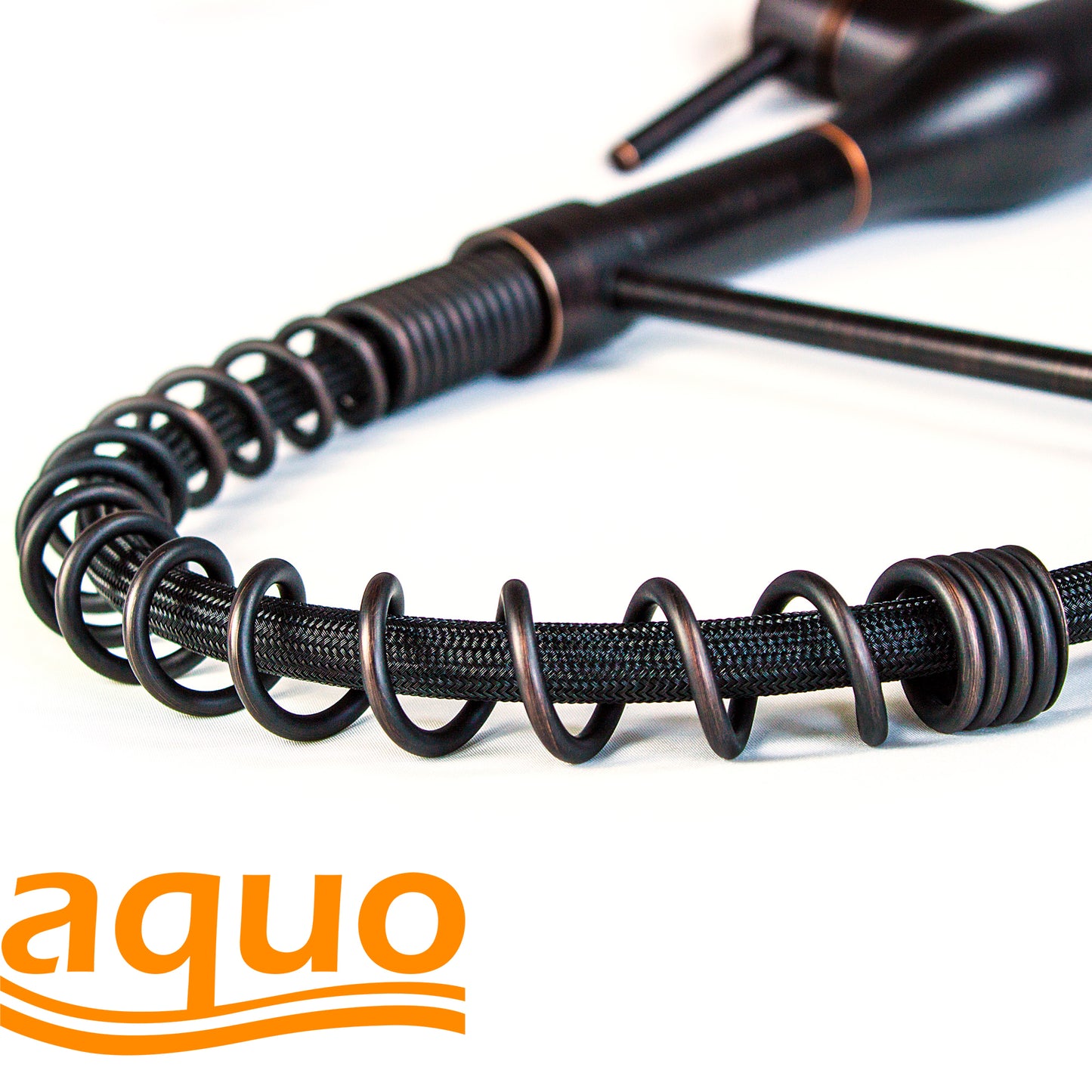 Aquo Kitchen Faucet - This Easy to Install 18" Height Sink Faucet Fits Variety Kitchen Countertops, Nicely Preventing Leaking Issue by Brass Kitchen Sink Faucet Inner Hoses Design, Oil-rubbed Bronze, Model-206007ORB