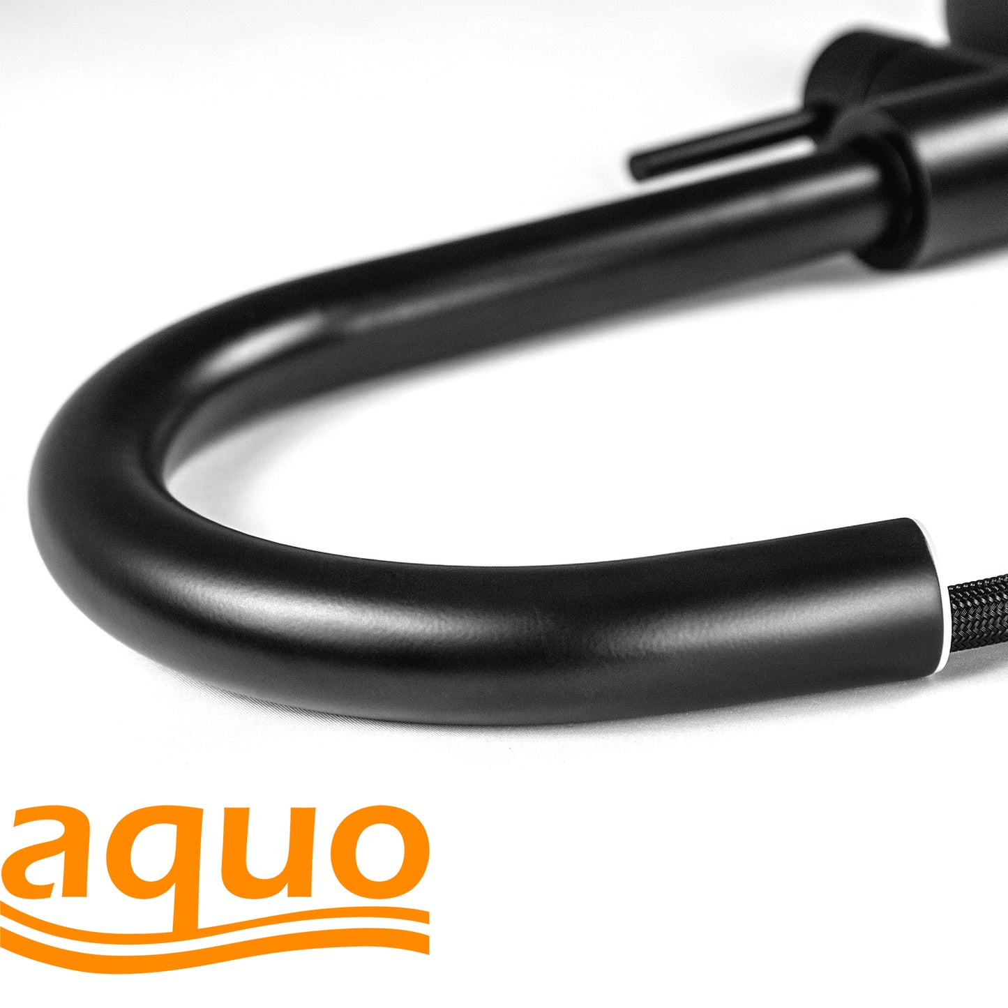 Aquo Kitchen Faucet - This Easy to Install 15" Height Sink Faucet Hole Variety Kitchen Countertops, Nicely Preventing Leaking Issue by Brass Kitchen Sink Faucet Inner Hoses Design, Matte Black, Model-205001-MB