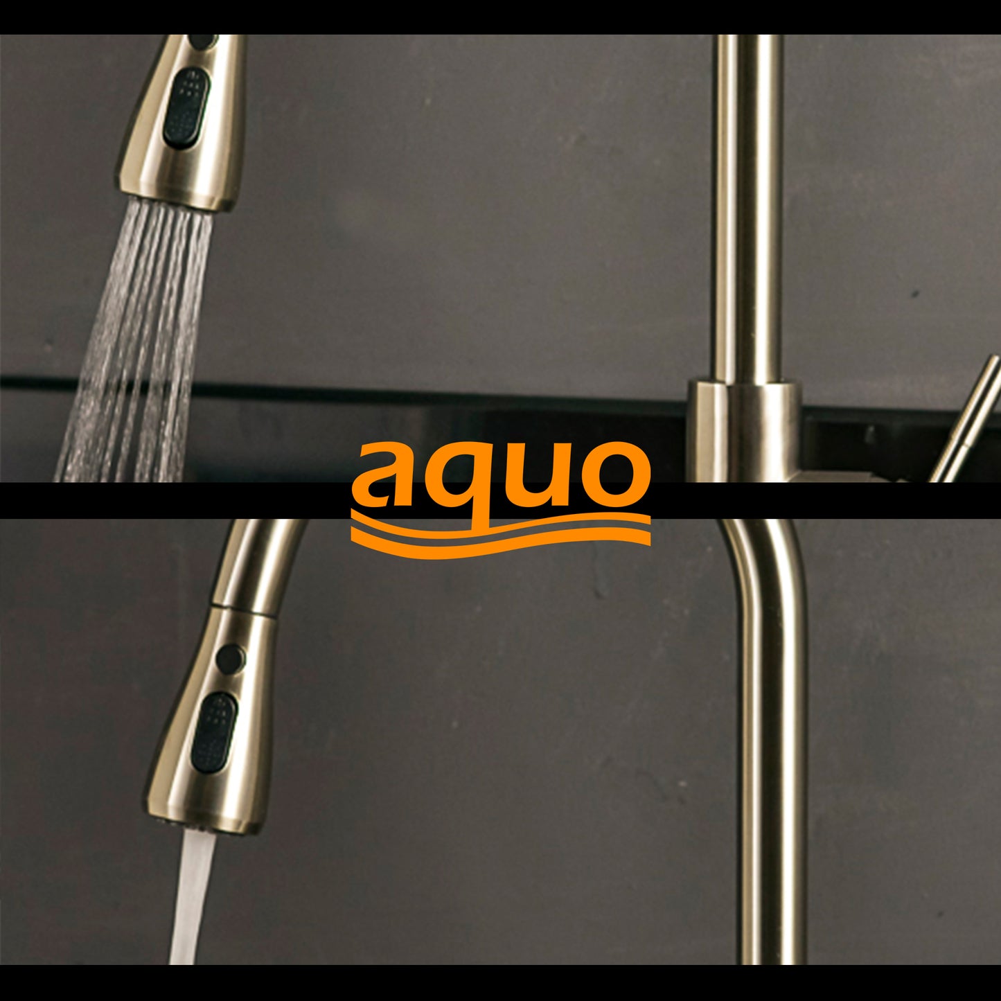 Aquo Kitchen Faucet - This Easy to Install 15" Height Sink Faucet Hole Variety Kitchen Countertops, Nicely Preventing Leaking Issue by Brass Kitchen Sink Faucet Inner Hoses Design, Oil-Rubbed Bronze, Model-205001-ORB